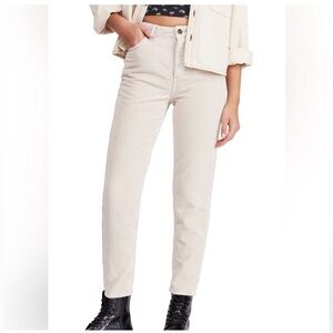 NWT Urban Outfitters ivory Corduroy mom pants